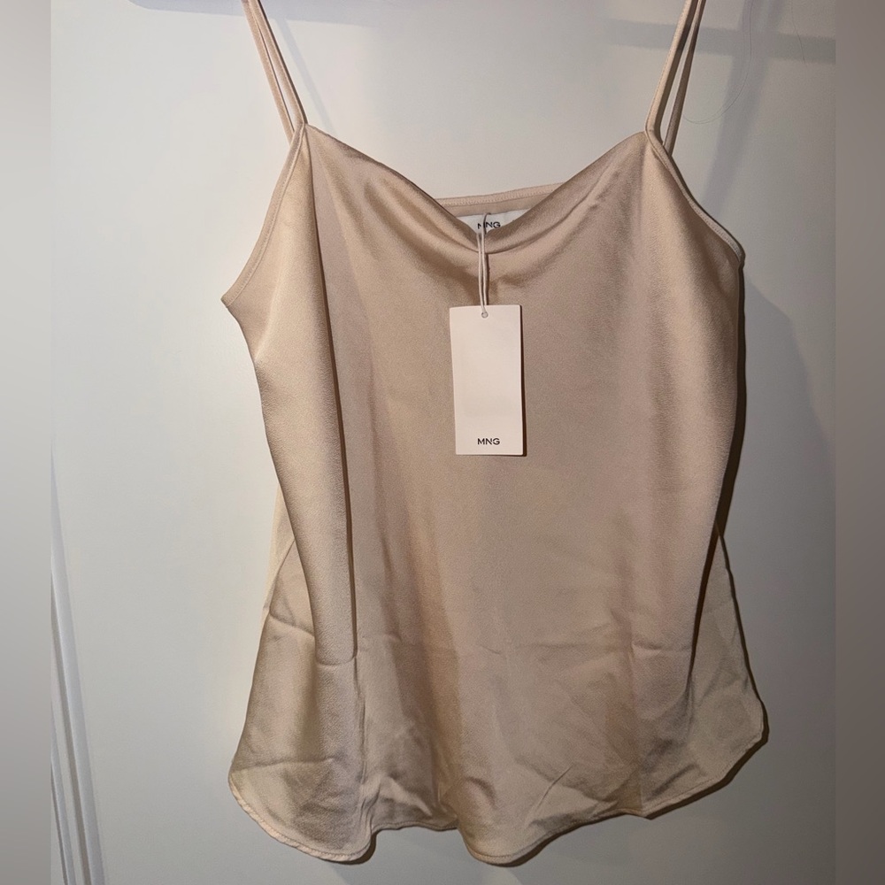 Mango SET Cream Pearl Satin Skirt and Top - Picture 5 of 11